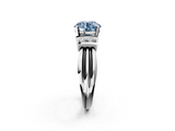 White gold Fancy Blue Round  Cut Three-Stone Channel Set Ring with Bar Prongs_61