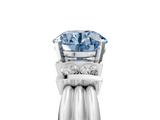 White gold Fancy Blue Round  Cut Three-Stone Channel Set Ring with Bar Prongs_64