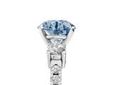 White gold Fancy Blue Round  Cut Three-Stone Diamond Pavé Band with Prong Setting_22