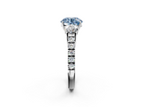 White gold Fancy Blue Round  Cut Three-Stone Diamond Pave Band with Prong Setting_39