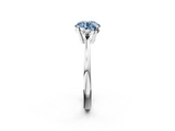 White gold Fancy Blue Round  Cut Three-Stone Solitaire Ring with Round Accent Diamonds and Four-Prong Setting_21