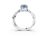 White gold Fancy Blue Round  Cut Twisted Pavé Band Solitaire Ring with Four-Prong Setting_75