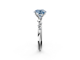 White gold Fancy Blue Round  Diamond Cluster Prong-Set Solitaire Ring_39