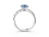 White gold Fancy Blue Round  Diamond Cluster Prong-Set Solitaire Ring_40