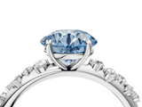 White gold Fancy Blue Round  Diamond Cluster Prong-Set Solitaire Ring_41