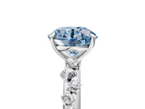 White gold Fancy Blue Round  Diamond Cluster Prong-Set Solitaire Ring_42