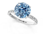White gold Fancy Blue Round  Diamond Pavé Band with Six-Prong Setting_28