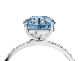 White gold Fancy Blue Round  Diamond Pavé Band with Six-Prong Setting_31