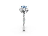 White gold Fancy Blue Round  Diamond Solitaire Ring with Shared Prong Pavé Band_15