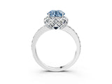White gold Fancy Blue Round  Diamond Solitaire Ring with Shared Prong Pavé Band_16