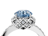 White gold Fancy Blue Round  Diamond Solitaire Ring with Shared Prong Pavé Band_17