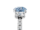 White gold Fancy Blue Round  Diamond Three-Stone Pave Band with Four-Prong Setting_25