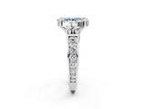 White gold Fancy Blue Round  Halo Diamond Engagement Ring with Split Shank and Four-Prong Setting_57