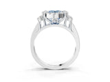 White gold Fancy Blue Round  Halo Diamond Engagement Ring with Split Shank and Four-Prong Setting_58