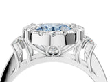 White gold Fancy Blue Round  Halo Diamond Engagement Ring with Split Shank and Four-Prong Setting_59