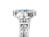 White gold Fancy Blue Round  Halo Diamond Engagement Ring with Split Shank and Four-Prong Setting_60