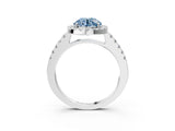 White gold Fancy Blue Round  Halo Diamond Pavé Solitaire Ring_60