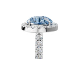 White gold Fancy Blue Round  Halo Diamond Pavé Solitaire Ring_64
