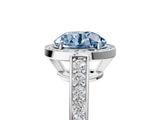 White gold Fancy Blue Round  Halo Pavé Diamond Engagement Ring with Bezel Setting_71