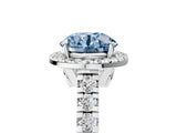 White gold Fancy Blue Round  Halo Pavé Diamond Engagement Ring with Four-Prong Setting_170