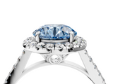 White gold Fancy Blue Round  Halo Pavé Diamond Engagement Ring with Four-Prong Setting_7