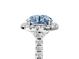 White gold Fancy Blue Round  Halo Pavé Diamond Engagement Ring with Four-Prong Setting_8