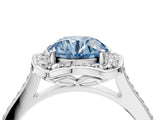 White gold Fancy Blue Round  Halo Round Diamond Pave Band with Four-Prong Setting_53