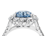White gold Fancy Blue Round  Halo Split Shank Diamond Engagement Ring with Pave Band and Four-Prong Setting_57