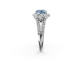 White gold Fancy Blue Round  Halo Split Shank Diamond Engagement Ring with Prong Setting_21