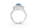 White gold Fancy Blue Round  Halo Split Shank Diamond Engagement Ring with Prong Setting_22