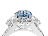 White gold Fancy Blue Round  Halo Split Shank Diamond Engagement Ring with Prong Setting_23
