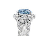 White gold Fancy Blue Round  Halo Split Shank Diamond Engagement Ring with Prong Setting_24