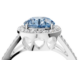 White gold Fancy Blue Round  Halo Split Shank Diamond Ring with Four-Prong Setting_36