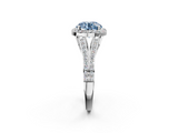 White gold Fancy Blue Round  Halo Split Shank Diamond Ring with Prong Setting_22