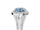 White gold Fancy Blue Round  Halo Split Shank Diamond Ring with Prong Setting_25