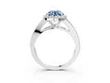 White gold Fancy Blue Round  Halo Split Shank Pave Diamond Ring with Four-Prong Setting_52