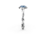 White gold Fancy Blue Round  Halo Twist Band Solitaire Ring_22