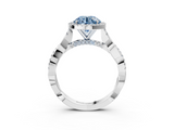 White gold Fancy Blue Round  Halo Twist Band Solitaire Ring_23