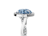White gold Fancy Blue Round  Halo Twist Band Solitaire Ring_25