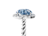 White gold Fancy Blue Round  Halo Twisted Band Four-Prong Diamond Ring_25