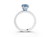 White gold Fancy Blue Round  Milgrain Pave Diamond Engagement Ring with Four-Prong Setting_135