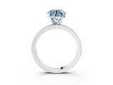 White gold Fancy Blue Round  Milgrain Pave Diamond Engagement Ring with Four-Prong Setting_140
