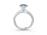 White gold Fancy Blue Round  Solitaire Beaded Band Six-Prong Setting_3