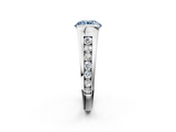 White gold Fancy Blue Round  Solitaire Bezel-Set Diamond Ring with Channel-Set Band_39