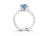 White gold Fancy Blue Round  Solitaire Bezel-Set Diamond Ring with Channel-Set Band_40