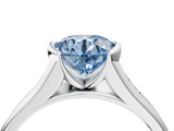 White gold Fancy Blue Round  Solitaire Bezel-Set Diamond Ring with Channel-Set Band_41