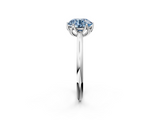 White gold Fancy Blue Round  Solitaire Cathedral Diamond Ring with Six-Prong Setting_19