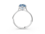 White gold Fancy Blue Round  Solitaire Cathedral Diamond Ring with Six-Prong Setting_20