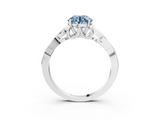 White gold Fancy Blue Round  Solitaire Celtic Knot Engagement Ring with Four-Prong Setting_62