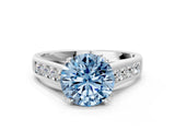White gold Fancy Blue Round  Solitaire Channel-Set Diamond Engagement Ring with Four-Prong Setting_32